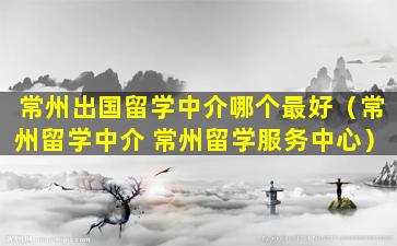 常州出国留学中介哪个最好（常州留学中介 常州留学服务中心）